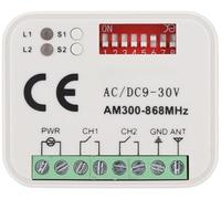 ALIRANTA Receptor universal compatible con Nice 433,92 MHz Flor-S, Flore, On, One, Inti, VR, mando a distancia de 2 canales, 433 - 868 MHz, código rotatorio / fijo 12 - 24 VAC/DC receptor