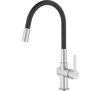 ALITA: Grifo de cocina de pie en cromado con caño flexible