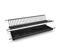 ALK Escurreplatos Acero Inoxidable AISI 304 con Bandeja - Escurridor Platos y Vasos - Organizador Cocina - Escurreplatos Armario - Disponible en Dos Acabados (Negro INOX, M800)