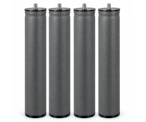 ALK Kit 4 Patas para somier Ø50 mm, M10, Antracita, Patas Cama H25 cm | Patas somier de acero redondas: patas de somier diseñadas con espárrago M10 para bases compatibles; antracita y apoyo fijo