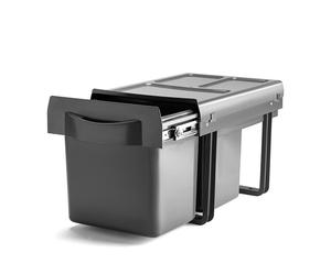 ALK System Cubo de Basura Extraíble Midi Light Antracita con 2 Cubos de 16 Litros