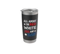 All About The Red White and Blue 4th Of July Patriotic Vaso térmico de acero inoxidable de doble pared