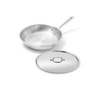 All-Clad D3 - Sartén de acero inoxidable de 3 capas con tapa de 10 pulgadas, compatible con inducción, apta para horno a 600 F, calor rápido y uniforme, ollas y sartenes, sartén de cocina, utensilios