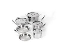 All-Clad Juego de utensilios de cocina D3, ollas y sartenes, acero inoxidable de tres capas, grado profesional, 10 piezas
