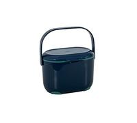 All-Green Addis Kitchen Compost Caddy - Tinta Azul y Verde Salvia - Guía de compostaje de tamaño de 2,5 L