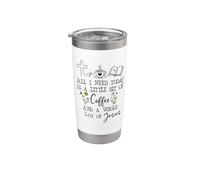 All Need I is Little Bit of Coffee & Whole Lot of Jesus Mama Vaso térmico de acero inoxidable de doble pared
