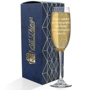 All Things Personalised Copa Champagne Personalizada Aria - Copa Flauta 220 ml para Champán, Cava, Prosecco - Grabada con Nombre, Mensaje y Tipografía - Grabado Láser, Apto Lavavajillas, Caja Regalo