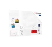 ALLboards Tabla Magnética Metálica Sin Marco BLANCO CLASSIC WHITE 90x60cm MetalBoards Memoboard para todo tipo de Imanes Tablón Magnético + 2 Marcadores, 6 Imanes, Borrador
