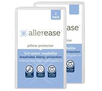 Aller-Ease Hot Water Washable Pillow Protector de Almohada de Lavado con Agua Caliente, Mezcla poliéster, Blanco, King, Matrimonio, 2