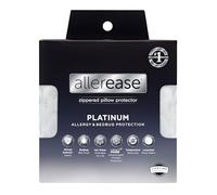 AllerEase Platinum - Protector de Almohada con Cremallera, tamaño King, Tejido Peluche Suave con Equilibrio térmico, protección Allergy Defense contra partículas y chinches, Lavable a máquina, Blanco