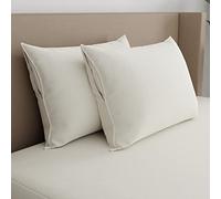 AllerEase - Protector de Almohada orgánico con Cremallera para alergias, estándar/Queen, Paquete de 2