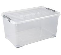 ALLIBERT 225548 Handy Box Plus Tapa con Clip y Ruleta Transparente plástico 80 x 50 x 39 cm, 115 L