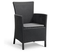 ALLIBERT by KETER IOWA Sillón de jardín tejido de ratán gris