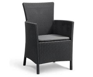 ALLIBERT by KETER IOWA Sillón de jardín tejido de ratán gris
