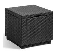 ALLIBERT by KETER Mesa cubo de mimbre tejida con 60 l de almacenamiento - Grafito