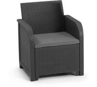 ALLIBERT by KETER Sillón SanRemo imitación ratán tejido gris grafito
