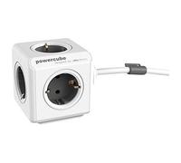 Allocacoc 1306GY/DEEXPC PowerCube Extended, Ladrón Multiple con 5 enchufes en Forma de Cubo, 250 V, Color Blanco y Gris