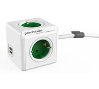 allocacoc PowerCube Extended Monitor, distribuidor de energía con 4 enchufes, 230V Schuko, blanco