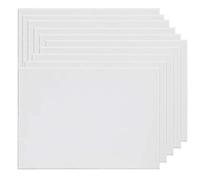 ALLPER Pack de 6 lienzos 40 x 50 cm de 100% algodón apto para óleo, acrílico y mixto, pre-estirado, color BLANCO. Libre de ácido.