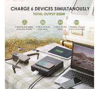 ALLPOWERS 200W Solar Powerbank 154Wh 41600mAh Estación de energía portátil Energía de respaldo de emergencia con carga inalámbrica para camping RV 220V EU Version