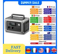 ALLPOWERS Estación de energía portátil R600, batería LiFeP04 de 299Wh con 2 salidas de CA de 600W (1200W) para acampar al aire libre, RV y hogar Negro