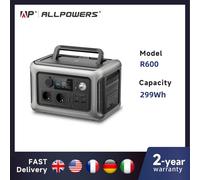Allpowers Batería portátil R600 Powerstation 299Wh LiFePO4 600W CA para exteriores R600-White
