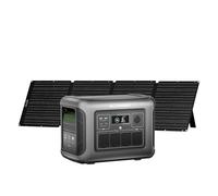 ALLPOWERS R1500 LITE generador solar portatil 1600W (pico 3200W)/1056Wh Batería LiFePo4,MPPT 650W max,SAI<15ms,Carga Solar/Red/Coche,para Hogar Emergencias Exteriores (R1500 LITE+SF100-100W)