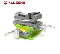 ALLSOME Mesa de base giratoria de tornillo de banco de precisión de perforación de fresado 2 en 1 Mesa de trabajo compuesta de aleación de aluminio