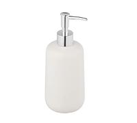 Allstar Dispensador de jabón Olinda con Forma cónica, dispensador de jabón de Mano en Acabado Mate, Fabricado en cerámica, Cabezal de Bomba Plateado, Capacidad 500 ml, 8 x 20 x 7,7 cm, Color Blanco