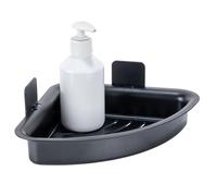 Allstar Estante esquinero Mod, Parma para baño sin Taladro Negro con Almohadilla Adhesiva plástico Multiuso Ducha Esquina 23.3 x 11.5 x 13.8 cm