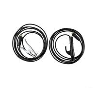 Allthingstore Abrazadera de tierra de soldadura de 300 A con cable, abrazadera de tierra de cobre para soldador inversor MMA, mango resistente al calor, negro/plateado (16 pies)