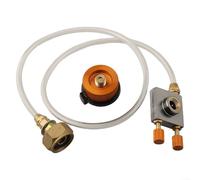 Allthingstore Adaptador de válvula de cartucho de gas para estufa de camping, convertidor de recarga de propano con dispositivo de bloqueo para tanque plano de GLP a botella grande, accesorio de