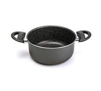 Alluflon Tradizione Italia Cazuela con Asas, Superficie de Piedra, Revestimiento Antiadherente y Antirayaduras, Apta para el Lavavajillas, 18 cm