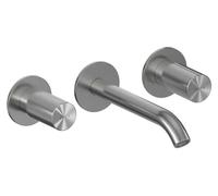ALLUVION Minerva, grifo de lavabo de acero inoxidable con 3 orificios, para instalación empotrada, modelo 190, sin cuerpo de instalación
