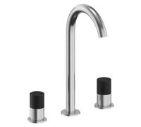 ALLUVION Minerva: Grifo de lavabo de acero inoxidable con 3 orificios y caño alto, modelo 240