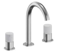 ALLUVION Minerva: Grifo de lavabo de acero inoxidable con tres orificios y caño alto, modelo 150
