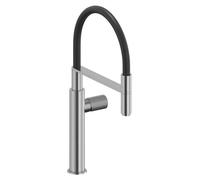 ALLUVION Neptun: Grifo de cocina monomando de acero inoxidable con caño alto y ducha de mano