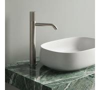 ALLUVION Neptun: Grifo monomando de acero inoxidable para lavabo, tamaño XXL, sin válvula de desagüe