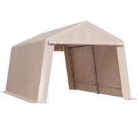 Almacén exterior portátil, cobertizo de 10x15 pies, toldo impermeable, garaje con 2 puertas