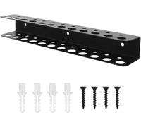 Almacenamiento de herramientas montado en la pared, soporte de destornillador de metal de 32 cm con 11+12 ranuras, estante de destornillador para garaje, taller, banco de trabajo, carrito de