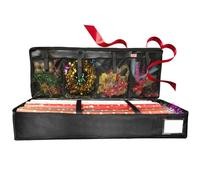 Almacenamiento de papel de regalo, organizador de rollos de papel de regalo, impermeable, resistente al desgarro, tela Oxford 600D, bolsa de almacenamiento con compartimentos y manejo, 100 x 35 x 15