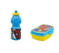 ALMACENESADAN, 5009, Pack vuelta al cole Spiderman urban; compuesto por Botella sport 400ml y sandwichera rectangular multicolor, productos reutilizables, sin BPA