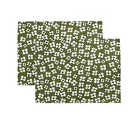 Almedahls Set de 2 individuales para mesa Belle Amie Verde oscuro. 34x45 cm