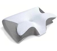 Almohada Cervical ergonómica con Forma de Mariposa: Espuma viscoelástica 3D de recuperación Lenta, for Soporte Cervical, Ideal for la Oficina y Las pausas for el Almuerzo.