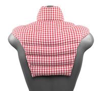Almohada cervical HWS - Cuello + hombros + espalda - rojo y blanco - Cojín de semillas de uva - Almohada cervical