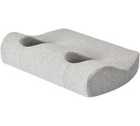 Almohada con agujero para las orejas para dormir, almohadas perforadoras para dormir de lado, almohada de espuma viscoelástica para dolor de oído para dormir con tapones para los oídos (gris claro)