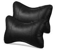 Almohada Cuello para Coche en Acrílico Negro, Soporte Cervical, 2 Piezas, Cómoda para Viajar y Uso en Temporadas