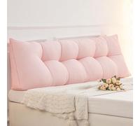 Almohada De Cuña Almohada Para Cabecera De Cama, Cojín De Apoyo Para La Espalda, Almohadas De Lectura Tapizadas De Algodón Lavado Suave, Soporte Lumbar Para Sofá Cama Tatami(90x50x15cm,Pink2)