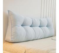 Almohada De Cuña Almohada Para Cabecera De Cama, Cojín De Apoyo Para La Espalda, Almohadas De Lectura Tapizadas De Algodón Lavado Suave, Soporte Lumbar Para Sofá Cama Tatami(180x50x15cm,Blue)