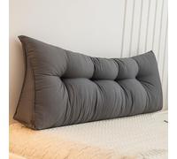 Almohada De Cuña Almohada Para Cabecera De Cama, Cojín De Apoyo Para La Espalda, Almohadas De Lectura Tapizadas De Algodón Lavado Suave, Soporte Lumbar Para Sofá Cama Tatami(90x50x15cm,Gray1)